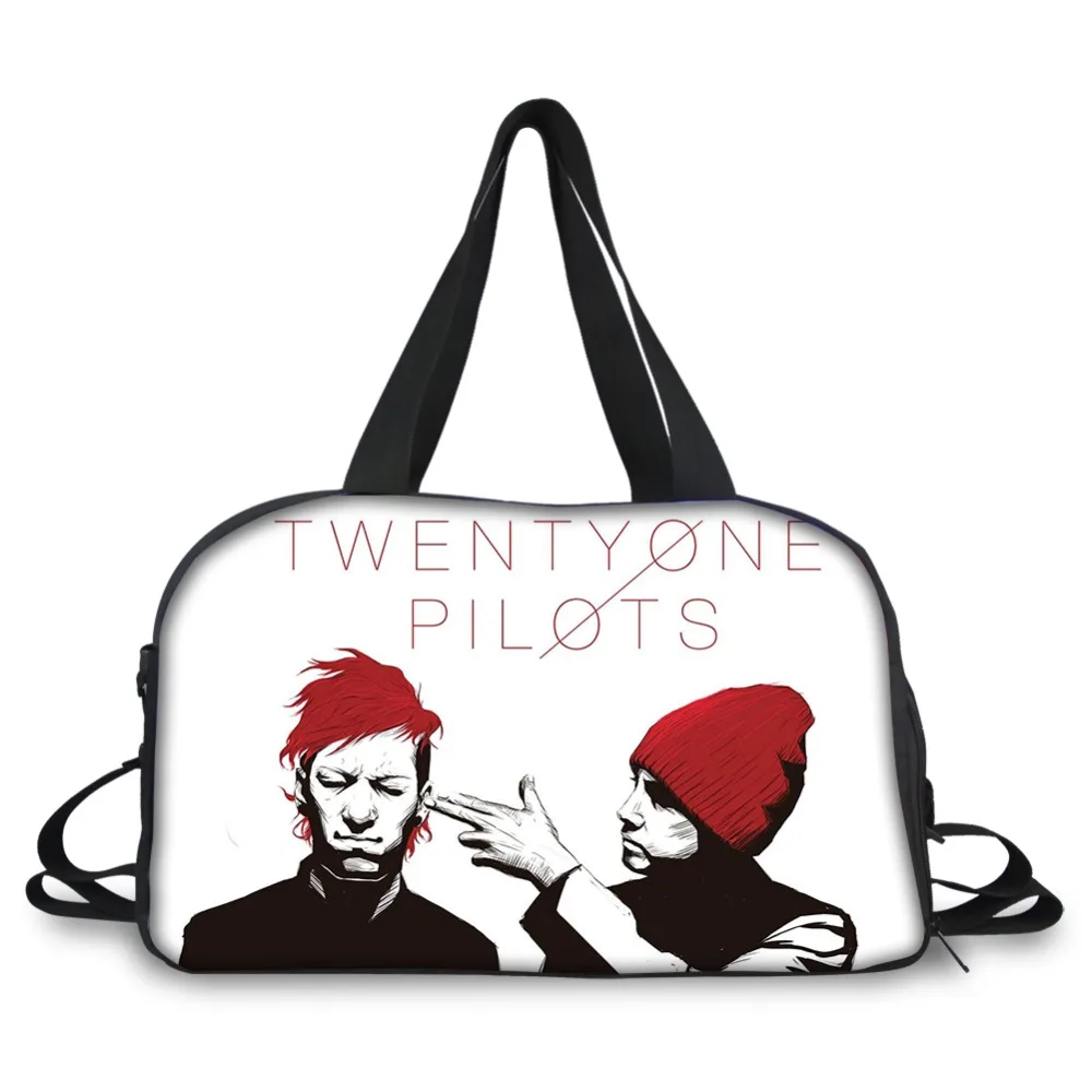 

Customized Unisex Travel Bag Twenty One Pilots Handbag Beach Shoulder Bag Crossbody Large Capacity Couples Duffel Package