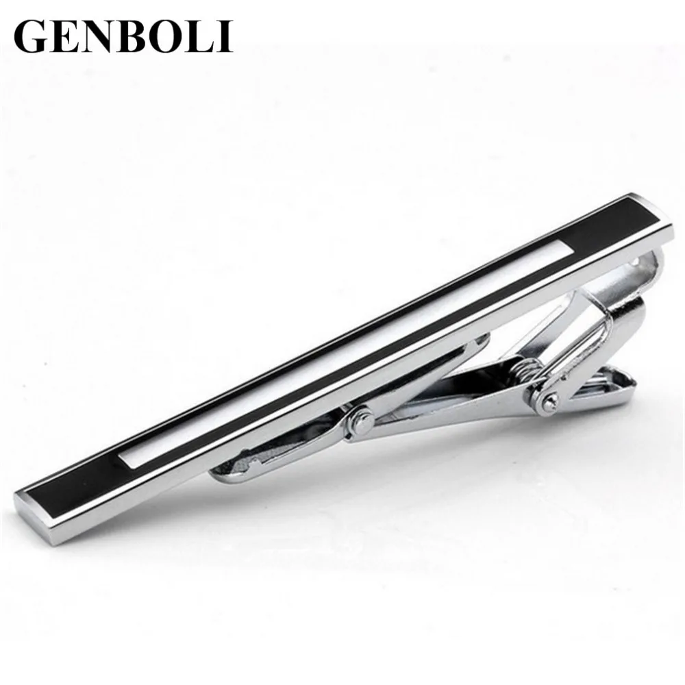 

Fashion Gentleman Slim Collar Black-Ended Stainless Steel Tie Clip Black And Silver Men Clothing Accessories Top Quality