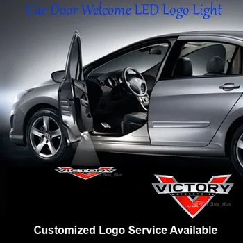 

2x Wired and Drill Car Door Welcome Courtesy Customized USA Victory Motorcycles Logo Laser Projection Ghost Shadow LED Light