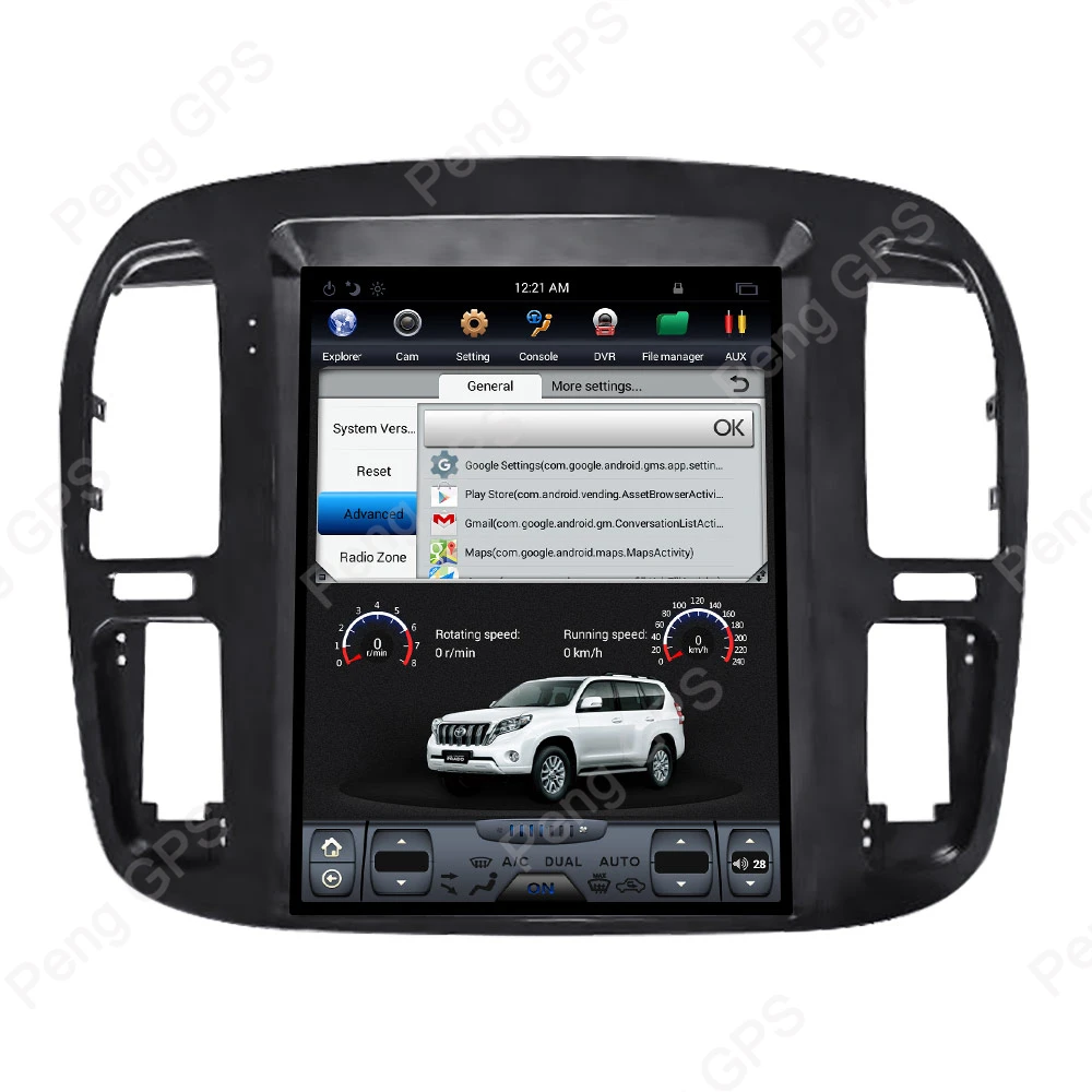 12," ips Android автомобильный gps-навигация, dvd-плеер подходит для Toyota Land Cruiser LC100/TLC 100 1998-2002 Tesla стиль радио Поддержка