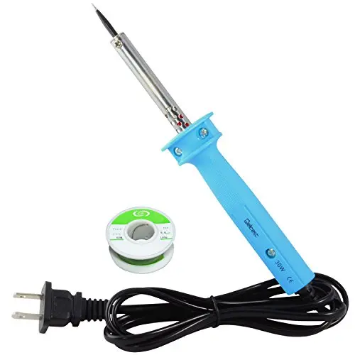 

30 Watt Precision Tip Soldering Iron with Rosin Core Solder 63/37 Leaded Electronics Solder, 0.8mm (100 g / 3.5 oz)