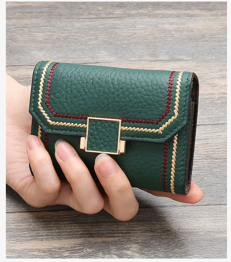 Luxury Brand Designer Card Holder Women Genuine Leather Small Wallet ID Credit Cards Case Leather Hasp Card Bag New INS Hot