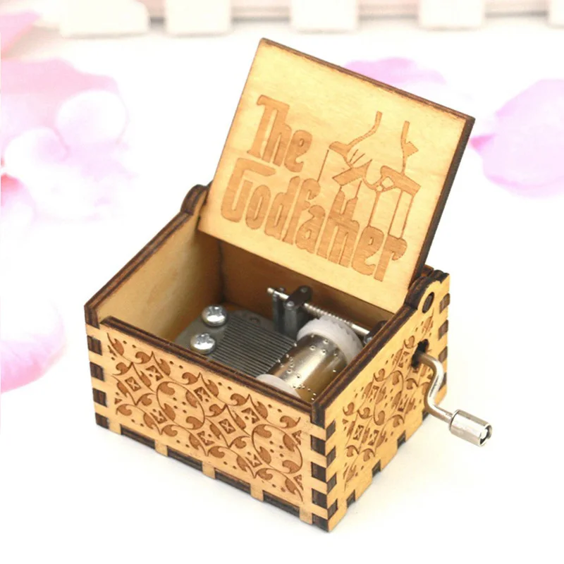 Star Wars Antique Carved wooden Hand Crank Frozens Pink Panther To Alice game of Thrones Christmas gift Hogwarts Music Box Star Wars Antique Carved wooden Hand Crank Frozens Pink Panther To Alice game of Thrones Christmas gift Hogwarts Music Box