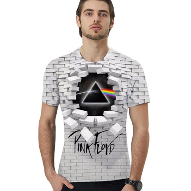 

New Fashion 3D Digital Printed Short Sleeve Trendy Loose T-shirt and Round Collar Couple T-shirt in Europe and America in 2019