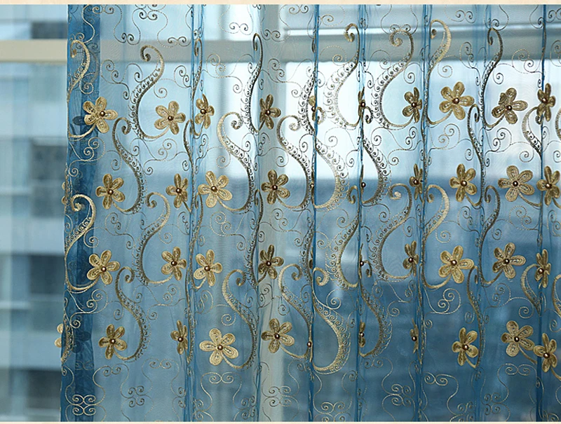 Tiyana, бежевый тюль, занавески, жемчужный дизайн, органза, ткань, на окно, для гостиной, спальни, синяя вуаль, занавески, для кухни, Cortinas P290D3
