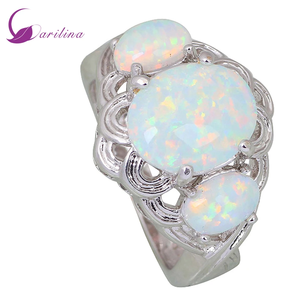 

High quality suppliers Wholesale Fashion Rings for women White Fire Opal 925 Stamp Sterling Silver Overlay ring R415