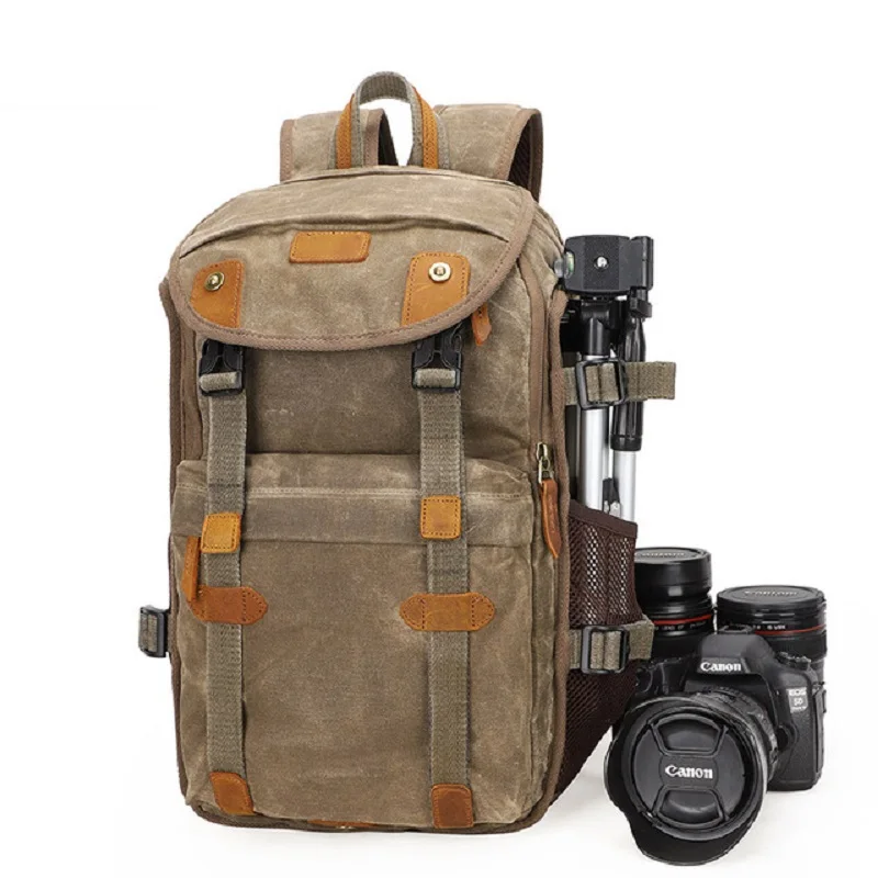 Best Product  M290 New Batik Canvas Camera Backpack Large Capacity Outdoor Waterproof photography Bag for Canon N 