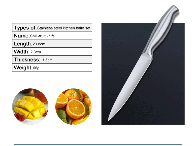 Набор кухонных ножей из нержавеющей стали 7 шт., многофункциональные ножи для резки мяса, овощей, фруктов с заточным стержнем h3