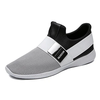 

EXCARGO Men Shoes Male Mesh Flats Plus Big Size Loafers Breathable Slip On Sneakers 2020 Spring New Male Causal Sneakers Black