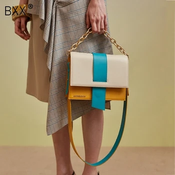 

[Super Seabob] 2020 Spring Summer Woman New Personality Yellow Color Double Straps PU Leather Shoulder Bag All Match LM057