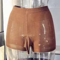 2018 hot Sexy men's sexuality and fun ice silk boxer flat angle flirting breathable pants men's jj sleeves boxer 1
