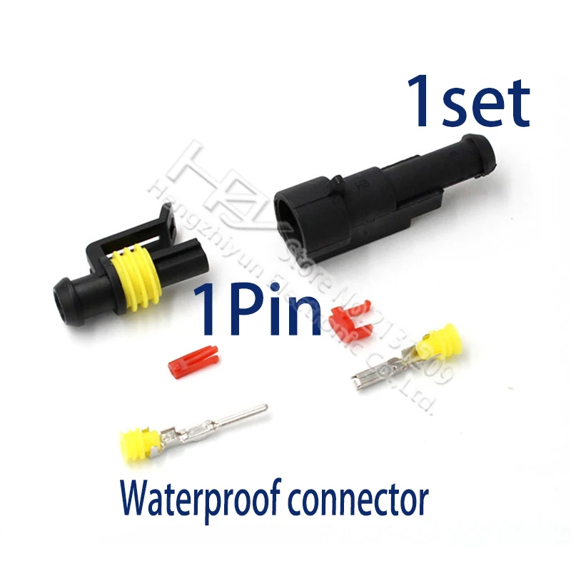 Комплект Hzy 2 pin 1 3 4 5 6 pins 18-15 AWG Way AMP супер уплотнение водонепроницаемый электрический провод разъем для автомобиля водонепроницаемый разъем - Цвет: 1P