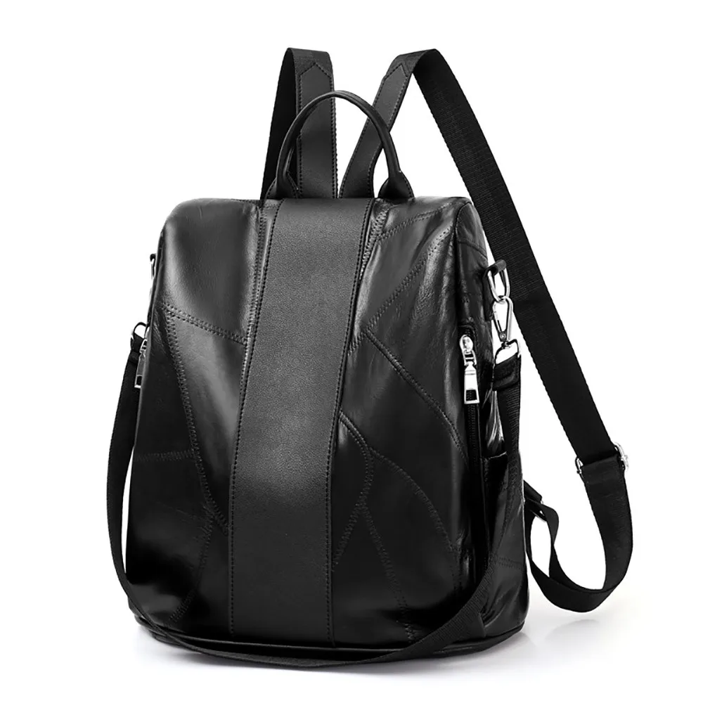 Mochila mujer bolsos bolsa de la cremallera de piel de oveja de mochila de cuero suave de gran capacidad de viaje bolsa mochila femenina 25 Mochila mujer bolsos bolsa de la cremallera de piel de oveja de mochila de cuero suave de gran capacidad de viaje bolsa mochila femenina 25