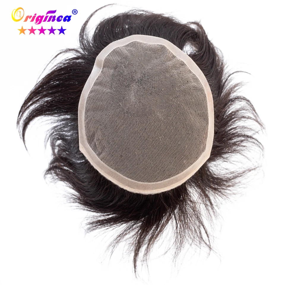 Originea Human Hair Toupee for Men Lace Net Base Hair Length 15 cm 100% Human Hair Toupee Replacement System Natural Black Color hair toupet man human hair toupee hair system toupee brazilian hair replacement system men hair toupee lace hair replacement for men mens toupee hair topper