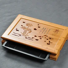 Лотос и рыба* Бамбуковый чайный столик Gongfu сервировочный поднос 40*28 см бамбуковый чайный столик кунг-фу чайная церемония чайная доска
