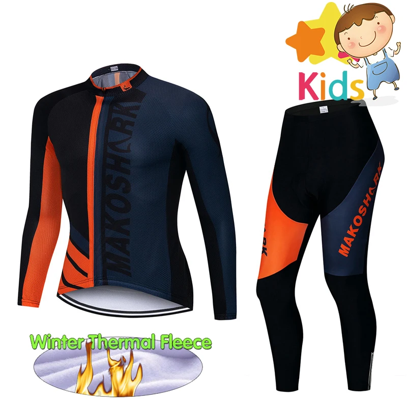

Maillot Children Cycling Clothing Set for Winter Thermal Fleece Cycling Jersey Set Ropa Ciclismo Bike Wear Invierno Hombre