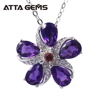 

Amethyst Sterling Silver Pendants for Women 2.5 Carats Created Amethyst Silver Pendant Women's Gifts Christmas Gifts Girls