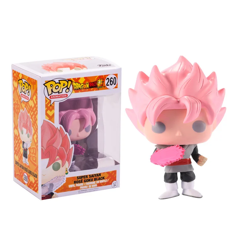 FUNKO pop Dragon Ball Super Porunga Saiyan Goku Super Vegeta покрытие BEERUS Zamasu YAMCHA Виниловая фигурка новая с коробкой для детей - Цвет: 260 Pink Goku