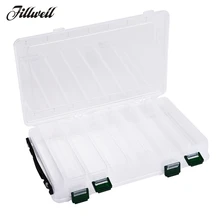 

Fishing Tackle Good Deal 27*18*4.7CM Plastic Fishing Lure Bait Tackle Box 14 Compartments Double Sided Fishing Accessories Pesca