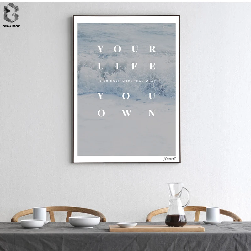 

Motivation Quote Posters and Prints Wall Art Sea Canvas Painting Pictures For Living Room Scenery Home Decor