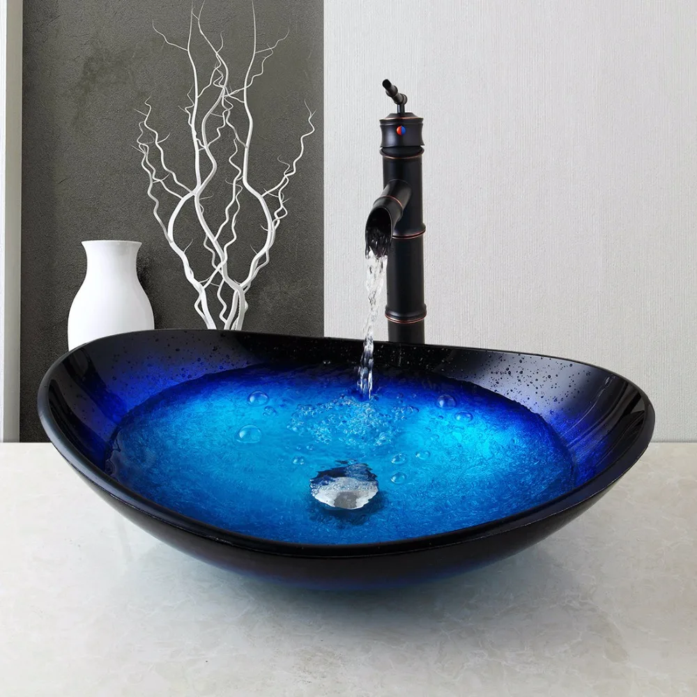 Us Sink Faucet Vessel Drain Combo Set Counter Top Mixer Round Taps