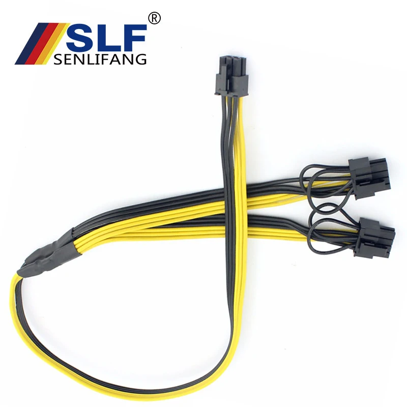

Adapter Cable Graphics GPU Video Power Cable Module Splitter Wire 16AWG for Miner Mining10x PCI-E PCIE 6Pin to Dual 8Pin 6+2Pin