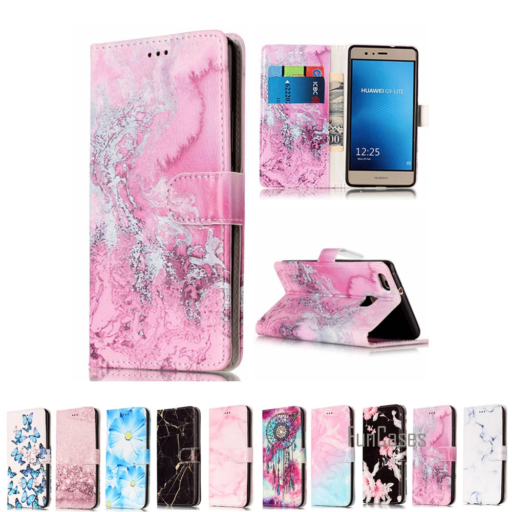 Для Huawei P9 Lite Дело Люкс Флип Кожаный Чехол P9Lite Телефон Funda Обложка 5.2 дюймов с карты