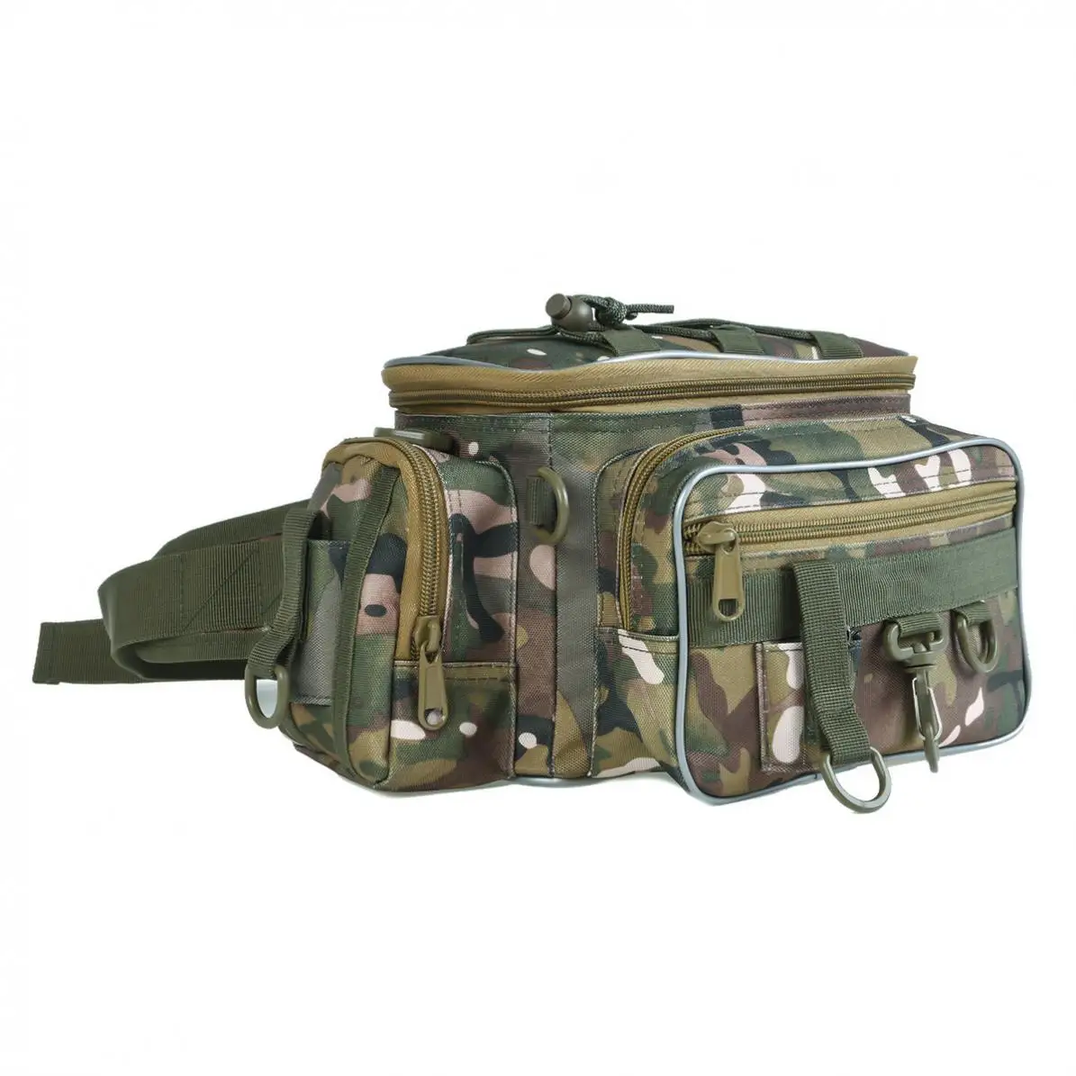 Camuflagem ao ar Bolsa de Pesca Bolsa de Armazenamento Durável Livre Cintura Ombro Mensageiro Carretel Pesca Isca Fotografia Câmera 34x17x16 cm 4 pesca isca fotografia câmera saco de armazenamento