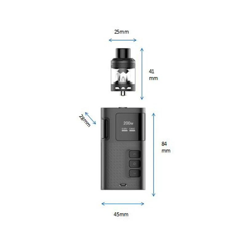 Оригинальный Kanger Ripple Starter Kit Vape Kangertech 3 5 Вт Box Mod 200 мл Tank Fit NR катушка Двойной 18650