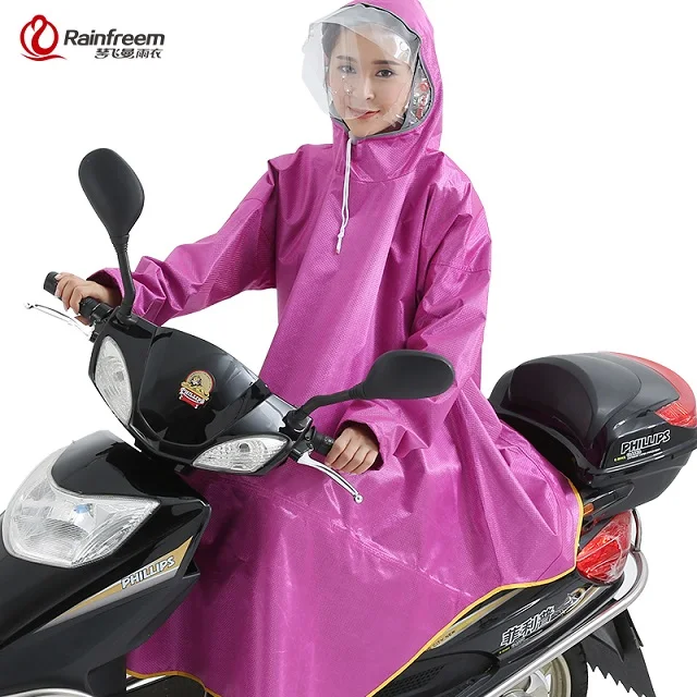 Rainfreem мужчины/женщины непроницаемый электромобиль/плащ от дождя для езды на велосипеде плотный дождевик двойной прозрачный капюшон от дождя снаряжение дождевик - Цвет: Knitting Rose Red