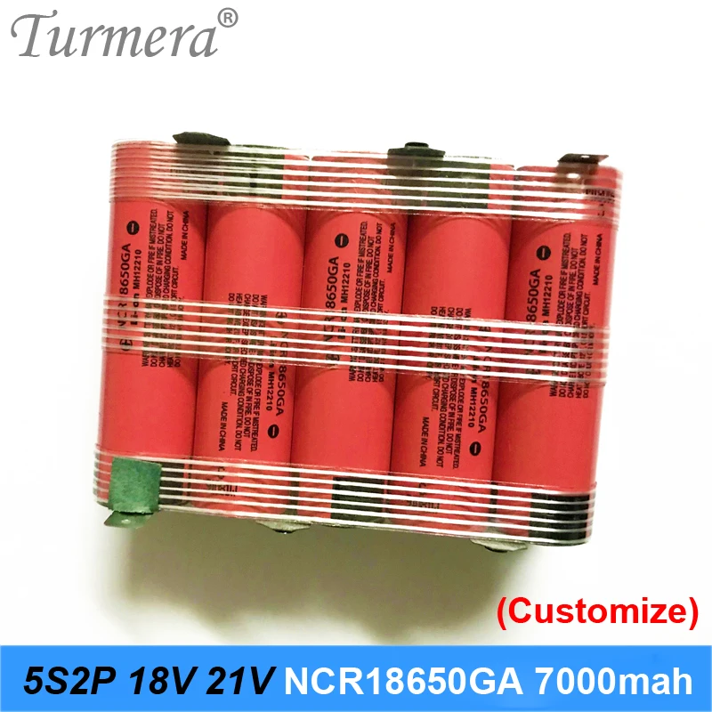 

5s2p battery 18650 pack ncr18650ga 3500mah 7000mah 18v 21v soldering battery for screwdriver tools battery customized battery