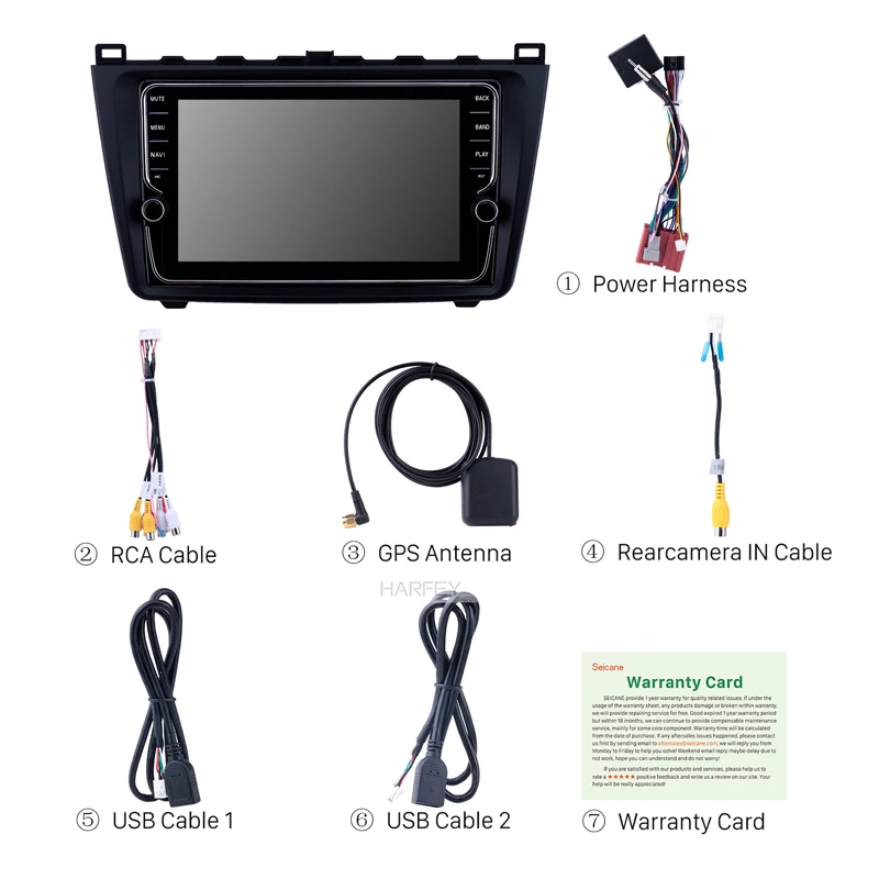 Harfey 2din Android 9,1 ram 2G Авторадио gps навигация для Mazda 6 Rui wing 2008- Автомобильный мультимедийный плеер 9 дюймов сенсорный экран