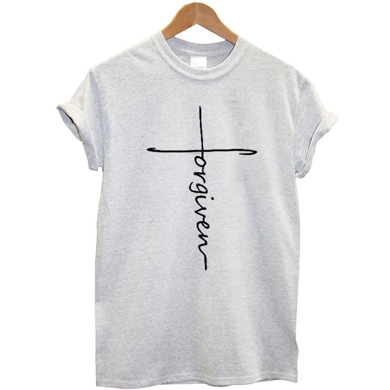 EnjoytheSpirit женская футболка Faith футболка христианская рубашка вертикальный крест религиозная хлопковая футболка модная унисекс свободная посадка