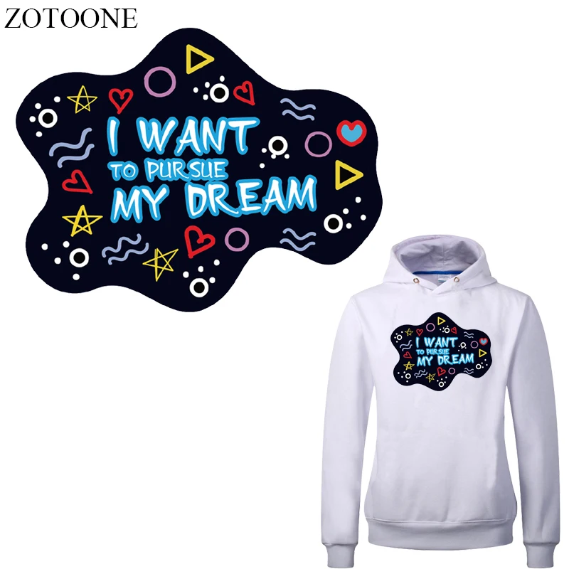 

ZOTOONE Iron on Letter Patches Applications for Clothing DIY T-shirt Applique Heat Transfer Vinyl Stickers Stripes on Clothes