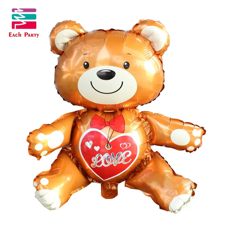 Большие 3D Медвежонок фольгированные воздушные шары, классические игрушки, гелиевые шары с днем рождения, надувные игрушки, детские вечерние игрушки - Цвет: love bear