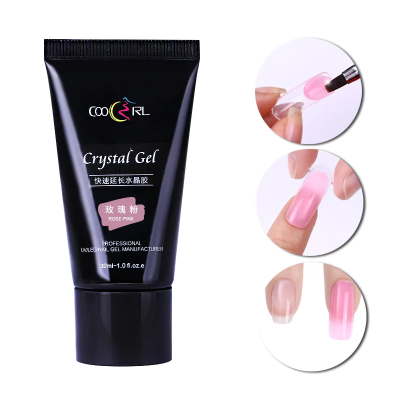 

30ml Quick Building Poly UV Gel Nail Tips Finger Extension Glue Nail Art UV Builder Nail Gel Rose Pink