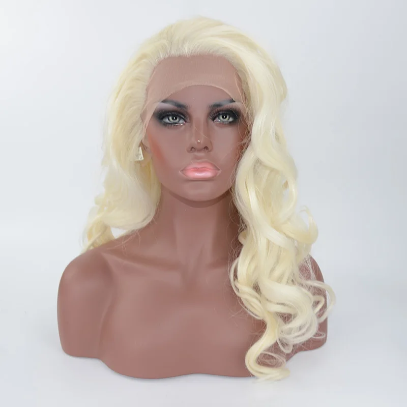 Cheap Long Synthetic Hair Blonde Wigs Heat Resistant High Quality