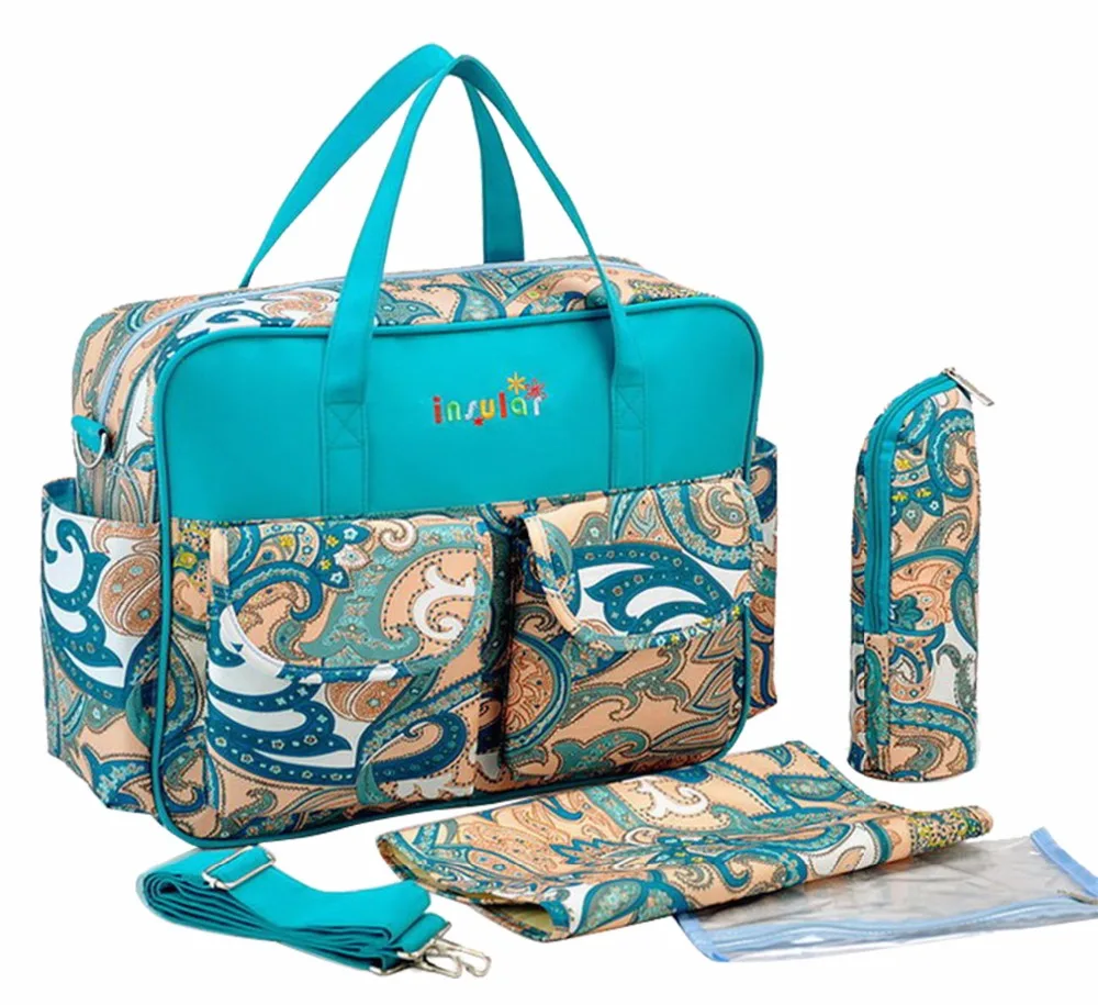 

Insular Multifunctional Baby Diaper Bags Large Capacity Mummy Bags Nappy Bags Travel Tote with Changing Mat and Shoulder Strap