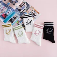 5 пара/лот женские носки в стиле хараджуку с принтом Разноцветные полосатые носки Meias уличная одежда забавные носки Chaussette женские носки