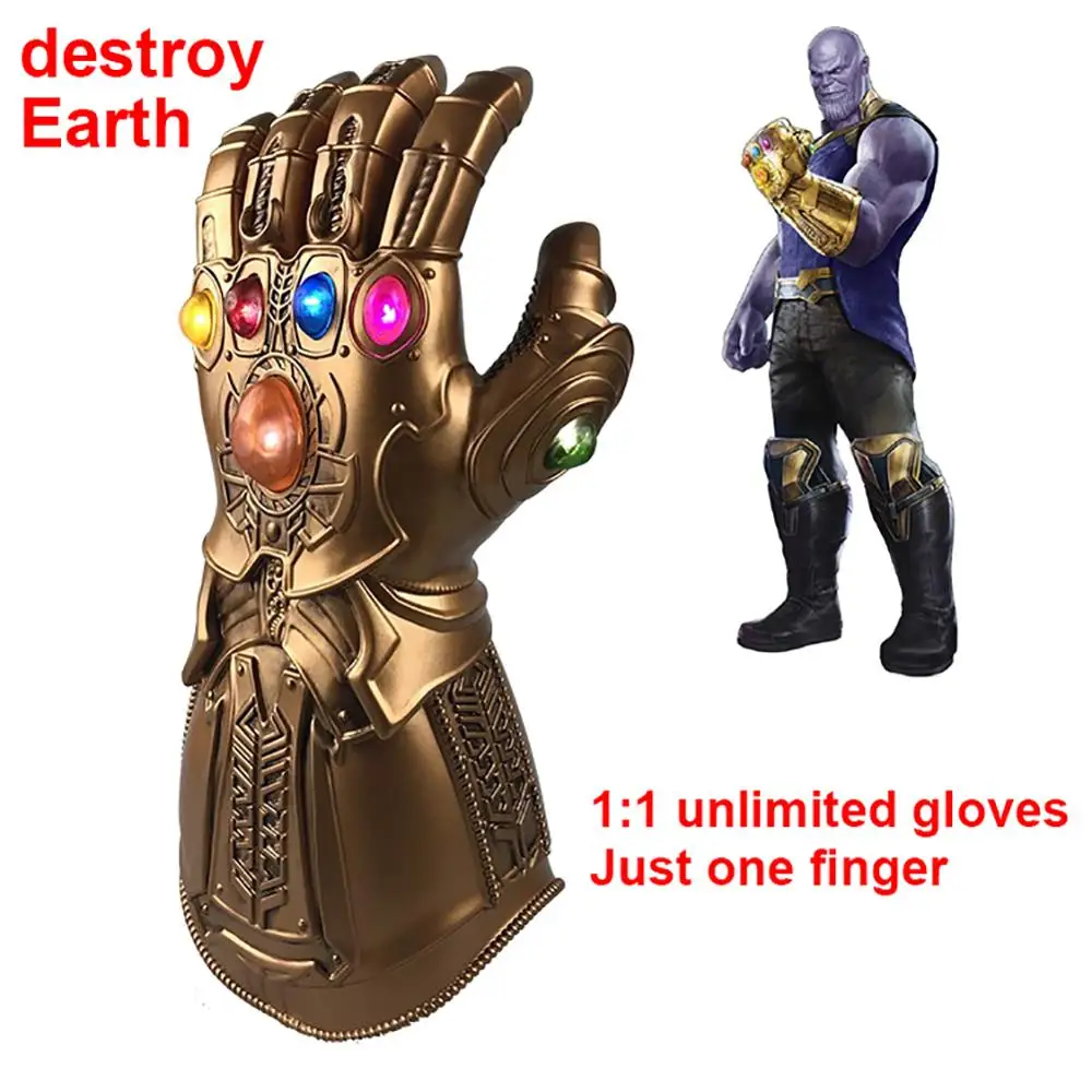 

Home Party LED Decoraion Avengers Infinity War Glow Gloves Superhero Avengers Thanos Latex Glove Halloween Party Props