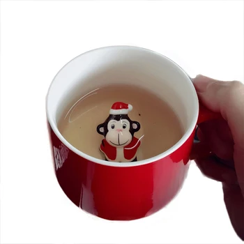 

Creative Red 3D Animal Ceramic Mug,Cute Cartoon Coffee Milk Tea Cup 400ml Novelty Birthday Gifts Mugs Office coffee Puer cup