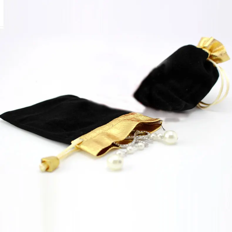 Buy 9*12cm 1000pcs black Phnom Penh velvet bags for jewelry pouch gift bag