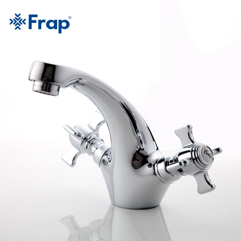 Kaufen Frap Silber Messing bad leuchten Becken Wasserhahn Dual griff heißen und kalten wasserhahn mischer für bad torneira grifo f1024