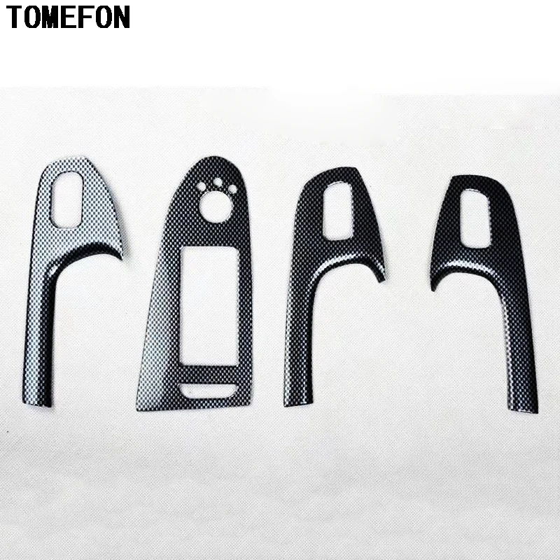 TOMEFON plástico fibra de carbono pintura engranaje delantero Shif Panel marco ventana interruptor manija ajuste piezas interiores para Audi A4L 2009 -2016