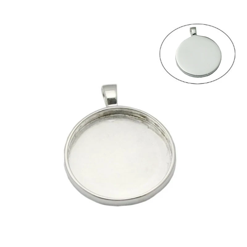 

Beadsnice ID33659smt17 DIY Jewelry High Quality Silver Bezel Cups 925 Sterling Silver Cabochon Base 25 mm Round Bezel Tray