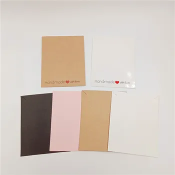 

10x8cm Necklace Card Handmade With Love Paper Card Multi Colors Bracelet Anklet Necklace Card Jewelry Ornaments Cards 50Pcs/Lot