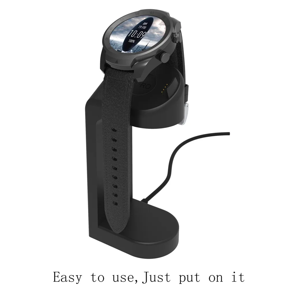 Смарт-часы Зарядка Док-станция зарядное устройство совместимый для Ticwatch Pro Аксессуары Черный