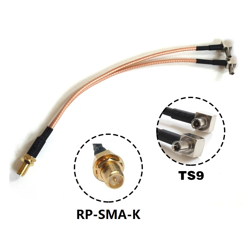 RP-SMA Женский Y типа 2X TS9 штырьковый разъем сплиттер-Сумматор кабель гибкий проводник RG316 длиной 15 см для HUAWEI/zte модем