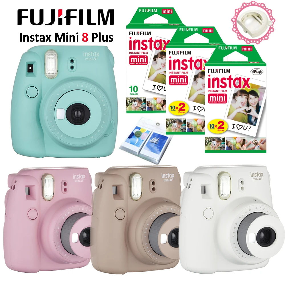 Fujifilm Instax Mini 8 Plus камера + 50 шт. простыни Fuji белая пленка для 25 желтый синий белый