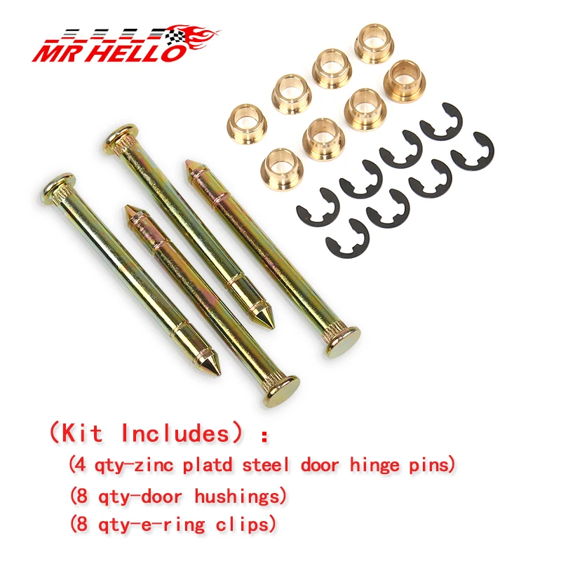 Zinc Plated Steel Door Hinge Pin & Bushing Repair Kit for Ford F150 F250 F350 For Bronco and Other For Ford Trucks & SUV